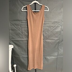 Cotton ribbed dress with side slit